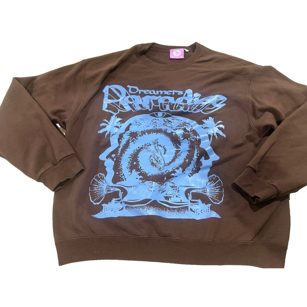 Paranoid Studio Dreamers Graphic Crewneck Sweatshirt Brown Size L